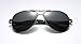 Shushu Jacob Men's Polarized Sunglasses UV400 Protection Vintage Aviator Black Lens Gunmetal Frame