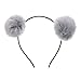 Coobbar 6Pcs Cute Faux Fur Pom Balls Headbands Girls' Hairbands Bath Spa Make Up Headbands for Women (Colorful 1)