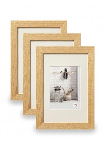 walther design Home HO824H3 - Marcos de fotos de madera, color natural, 18 x 24 cm, paquete de 3