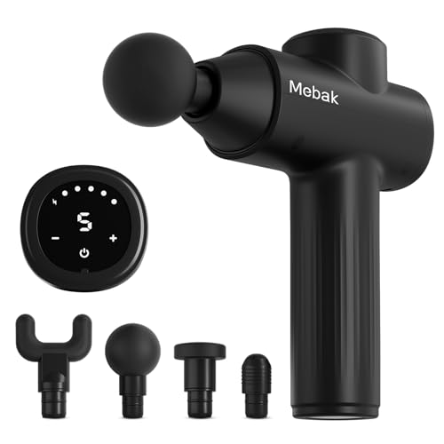 Mebak 7 Massage Gun, Massage Gun Deep Tissue for Pain Relief, 5 Speeds Percussion Massager Gun for Shoulder Back Body, Hanheld Muscle Massager for Home, Office & Gym