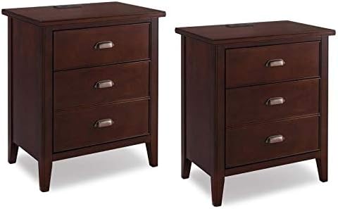 Amazon Com Home Square 3 Drawer Nightstand With Ac Usb Charging