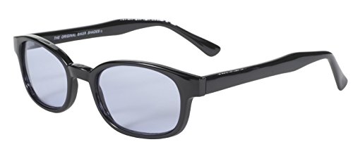 Pacific Coast Original KD's Biker Sunglasses (Black Frame/Blue Lens)