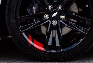 UNDERGROUND DESIGNS Redline Wheel Decals Hash Stripe Stickers Fits 18" 20" Wheels for Camaro Silverado Corvette Colorado Traverse Malibu Cruze Equinox Trax Select Color: (Lime Green, 20" Wheel)