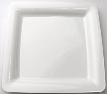 MOZAIK 20 White Plastic Square Plates 23cm