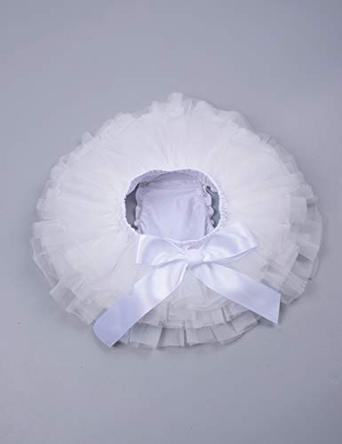 Baby Girls Tutu Bloomers Diaper Cover Cotton Tulle Bloomers and Headband Set White 1-2 Year