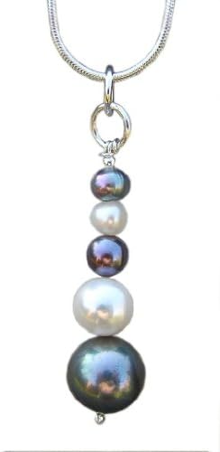 Handmade 925 Sterling Silver Tahitian White Pearl Necklace Gift Wrapped