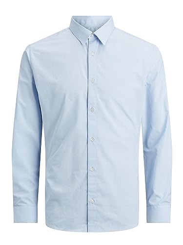 Camicia Classica da Uomo Jjjoe LS Plain, Blu di Cachemire, L