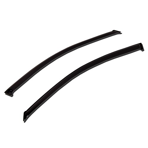 TuningPros WV-839 Window Visor Deflector Rain Guard Dark Smoke 2-pc Set