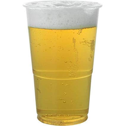 REAL ACCESSORIES 50 X Clear Strong Plastic Half Pint Beer Glasses Disposable Beer Soft Drink Cups Tumblers Great For Party's Reusable Cups All Types Of Events & Celebrations