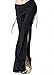 ZLTdream Women's Belly Dance Slit Pants Milk Silk Black , Large