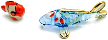 PertisFish Miniature Collectible Crystal Fancy Capp Fish Hand Blown Glass Art Fish Figurine Animals,No.10