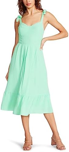 calina linen midi dress A Not-So-Basic foundational dress perfect for your summer wardrobe is the Calina Linen Midi Dress in Barton Blue from Lilly! (Wearing 6 here)