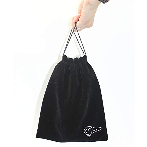 NIGHT by Noble, Plastic Ocarina AC tone Black and Original Velvet material Carry Bag Set (Black)