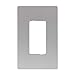 Legrand radiant Screwless Wall Plates for Decorator Rocker Outlets, 1-Gang, Brushed Nickel, RWP26NICC6