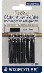 Amazon Com Staedtler Calligraphy Pen Ink Refills 12 Pack Black Bk12 Blk 3 Pack