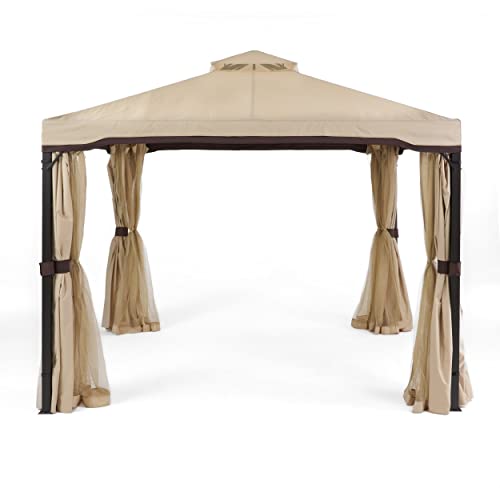 Christopher Knight Home CKH Outdoor Gazebo Canopy with Net Drapery