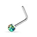 UNU Style 4 Pcs Stainless Steel Opal Set L Bend Nose Stud Rings