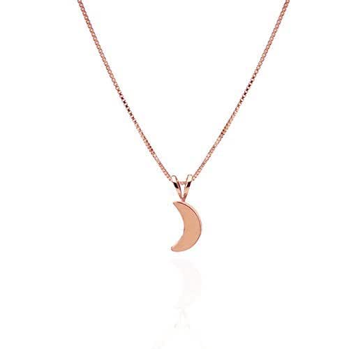 14k Rose Gold CRESCENT MOON Necklace 