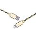 Jricoo 2pcs 6FT Lightning Cable Popular Nylon Braided Charing Cable Extra Long USB Cord for iphone 6s, 5SE, 6s plus, 6plus, 6,5s 5c 5,iPad Mini, Air,iPad5,iPod on iOS9.(gold+black).