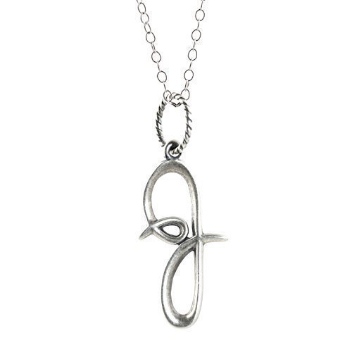 Letter j initial charm necklace - gift boxed - 925 silv…