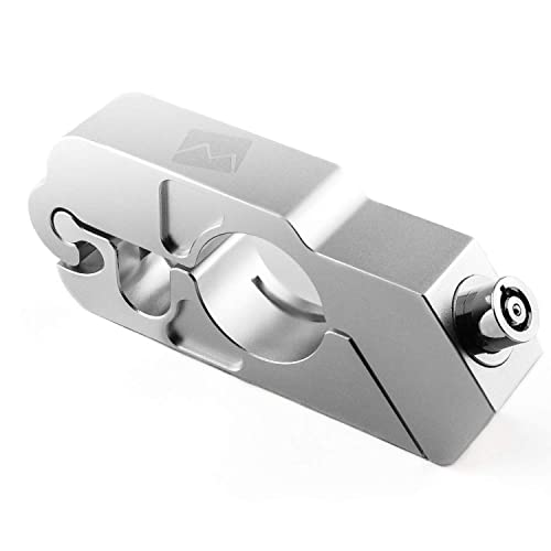 PLORIS by Monster Fairings Motorcycle Handlebar Grips Heavy Duty Adjustable Anti Theft Motorcycle Lock for Protection (Silver)