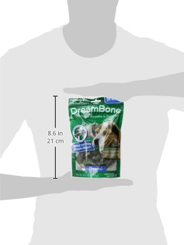 DREAMBONE DENTAL DOG CHEWS, RAWHIDE FREE DENTAL TREATS FOR DOGS, HELPS REDUCE TARTAR AND FRESHENS BREATH, 16 COUNT