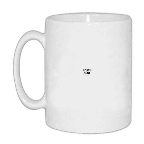 Janine's Nosey CUNT Mug, 10oz White Ceramic Novelty, Funny, Rude, Xmas, Secret Santa Present