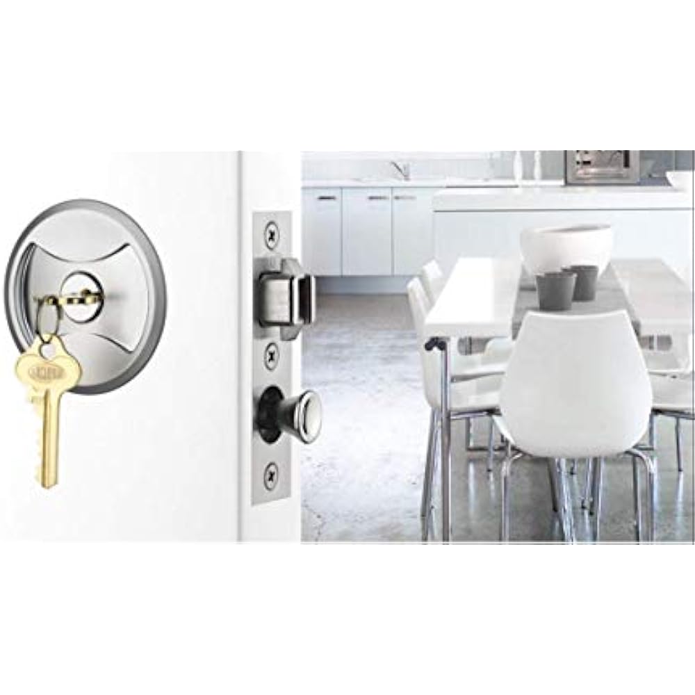 Keyed Pocket Sliding Door Lock CL4ENTR Matte Silver eBay
