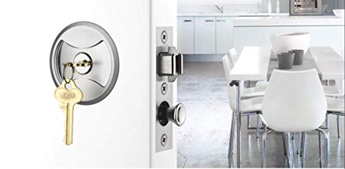 Keyed Pocket Sliding Door Lock CL4ENTR Matte Silver
