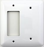 Mulberry Princess Style White Three Gang Combination Switch Plate - One GFI/Rocker Opening One Blank