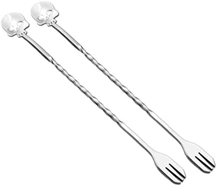 Bar Cocktail Drink Mixer Muddler Stirrer Puddler Stirring Mixing Spoon Ladle--set of 2