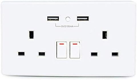 ROHSCE 2.1A USB Charger WiFi Wall Socket Smart Switch Outlet Plug Compatible with Amazon Alexa Echo and Google Assistant IFTTT,No Hub Required