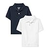 The Children's Place baby boys And Toddler Short Sleeve Pique Polo Shirt, Tidal/White 2 Pack, 9-12 Months US