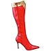 Funtasma by Pleaser Women's Wonder-130 Knee-High Boot,Red/Gold Str. Pu,6 M US