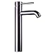 Aquaterior Bathroom Vessel Sink Faucet 12 inch Single Handle One Hole Stainless Steel Faucet with Water Supply Hose Matte Black (CUPC NSF CEC)