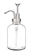 Rail19 Silver Bell Clear Glass Soap Dispenser with Stainless Steel Hand Soap + Lotion Pump for The Kitchen and Bathroom