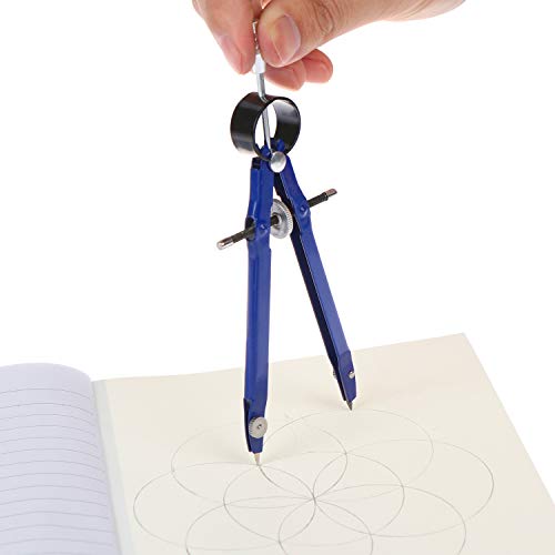 Xgood 3 Colors Math Compasses Metal Compass Math Geometry Compass Drawing Compass with 4 Pieces Extra Lead Refills for Students Teacher Drawing Supplies
