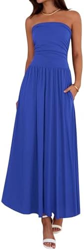 the drop women's carlota strapless linen maxi dress The Drop Womens Carlota Navy Strapless Linen Maxi Dress