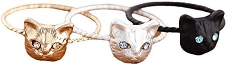 LIYALI Girls Ring Cubic Zirconia Cute Cat Earrings 3 Sisters