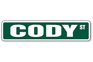 Cortan360 Cody Street Sign Childrens Name Room Sign| Indoor/Outdoor | 8" Wide Sticker Decal