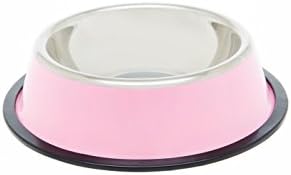 Pet Castle Color Stainless Steel No-Tip Food Bowls - Choose Your Size, 18-ounce to 75-ounce (S,18oz)