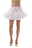 Ruiyuhong Women A-Line Muiti-Color Short Petticoat Crinoline White