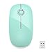 Jelly Comb 2.4G Slim Wireless Mouse with Nano Receiver, Less Noise, Portable Mobile Optical Mice for Notebook, PC, Laptop, Computer, MacBook MS001 (Powder Blue and White)