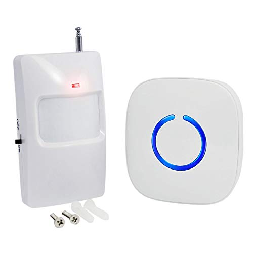 SadoTech Wireless PIR Motion Sensor Doorbell Operating at 500-feet Range with Over 50 Chimes, White