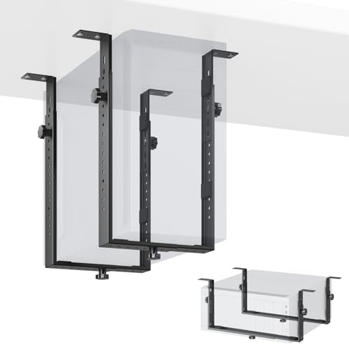 PUTORSEN Under-desk PC holder for computer cases - up to 35 kg load capacity, space-saving mounting for desks, universal and stable
