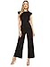 ROMWE Women's Sexy Casual Sleeveless Ruffle Trim Wide Leg High Waist Long Jumpsuit Black M