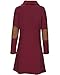 Kilig Women's Lapel Neck Long Sleeve Pockets Casual Knit Sweater Tunic Dress