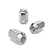 20pcs Silver Bulge Lug Nuts - Metric 12x1.5 Threads - Conical Cone Taper Acorn Seat Closed End - 1.4 inch Length - Installs with 19mm or 3/4 inch Hex Socket