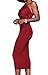 Meannic Women Summer Spring Sheath Slim Fit Evening Tube Formal Work Graduation Club Night Homecoming Ladies Dress for Juniors Teens Wine Red,L