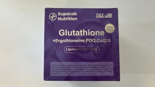 MEGNETA Liposomal Glutathione Supplement – 500mg Glutathione with PQQ, CoQ10 & Vitamin C – High Absorption Antioxidant for Immune & Energy Support – Grape Flavor, 30 Pouch